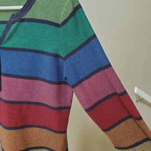 Liz Claiborne Rainbow V-Neck Sweater Size M